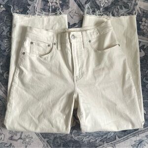 Madewell Perfect Vintage Wide-Leg Crop Jean in Ecru